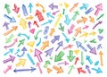Dynamic HandDrawn Arrows A Colorful Burst of Artistic Expression for Limitless Design Potential Royalty Free Stock Photo