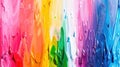 A vibrant color bar emerges from sheets of melted crayons aligned in a rainbow spectrum, Ai Generated Royalty Free Stock Photo