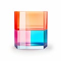 Vibrant Color Block Glass Cup Vector - Hyper-realistic Oil Style