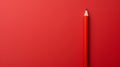 Vibrant Color-blocking: Red Pencil On Solid Background