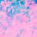 vibrant color blue pink floral bohemian hippie grunge texture abstract background Royalty Free Stock Photo