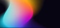 Vibrant color grainy gradient on dark background, orange blue pink purple blue black poster design abstract glowing light shape Royalty Free Stock Photo