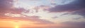 Vibrant color panoramic sun rise and sun set sky with cloud on a cloudy day Royalty Free Stock Photo