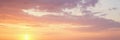 Vibrant color panoramic sun rise and sun set sky with cloud on a cloudy day Royalty Free Stock Photo