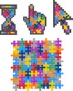 Vibrant Color Puzzle Computer Cursors.