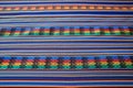 Vibrant color striped pattern of Peruvian fabric for texture