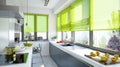 Vibrant Colored Blinds for Contemporary Kitchens