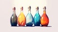 Vibrant Colored Bottles: A Stunning Display Of Fantasy Illustrations