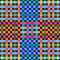 Vibrant colored gingham seamless background. Chequered pattern