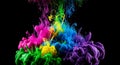 Colorful Ink Cloud Flowing in Water on Black Background Royalty Free Stock Photo