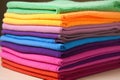 vibrant colored microfiber cleaning cloths in a pile Royalty Free Stock Photo