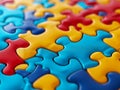 Vibrant Colored Puzzle Pieces Connected Together Concept for Problem Solving and Teamwork Royalty Free Stock Photo