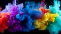 Vibrant Colored Smoke on Black Background