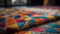 Vibrant colored wool rug adds modern elegance generated by AI Royalty Free Stock Photo