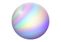 Vibrant colored y2k styled abstract ball shape with holographic texture