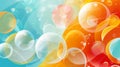 Vibrant and Colorful Abstract Background with Floating Bubbles and Gradient Patterns Royalty Free Stock Photo