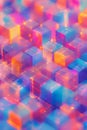 Vibrant Colorful Abstract Cube Pattern Background, Portrait Images Generative AI Royalty Free Stock Photo