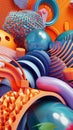 Abstract 3D Shapes.Structured Chaos Royalty Free Stock Photo