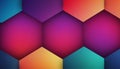 Colorful abstract geometric pattern of interlocking hexagons with gradient fills Royalty Free Stock Photo