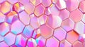 Iridescent Honeycomb Pattern With Hexagonal Shapes and Pink Color Royalty Free Stock Photo