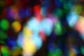 Vibrant colorful abstract rainbow sequins close up horizontal blurred background with bokeh