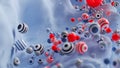 A Vibrant and Colorful Abstract Representation of a Molecular Structure Featuring Dynamic and Engaging Particles