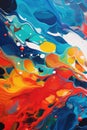 Vibrant and colorful background. Colorful spilled out oil paints background. Messy paint strokes and smudges, drips Royalty Free Stock Photo