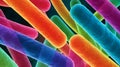 Vibrant Colorful Bacteria Under Microscope View for Medical Science Royalty Free Stock Photo