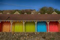 Vibrant colorful beach huts Royalty Free Stock Photo