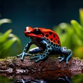 vibrant and colorful beauty of a small frog in its natural habitat, providing a unique perspective on wildlife in nature.