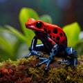 vibrant and colorful beauty of a small frog in its natural habitat, providing a unique perspective on wildlife in nature.