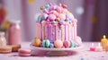 vibrant colorful cake food