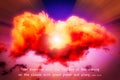 Vibrant Colorful Cloud with Bible Passage Encouragement