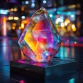 Vibrant and Colorful Crystal Display Reflecting Light in a Modern Artistic Setting, Capturing the Beauty and Elegance of Gemstone Royalty Free Stock Photo
