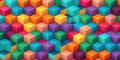 Vibrant colorful cube pattern abstract geometric background of interlocking blocks. Generative AI Royalty Free Stock Photo