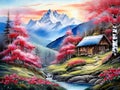 Vibrant and Colorful Fantasy Landscape: An Imaginary World Awaits