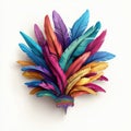 Vibrant colorful feathers arrangement Royalty Free Stock Photo