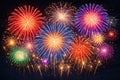 Vibrant Colorful Fireworks Display In Night Sky Royalty Free Stock Photo