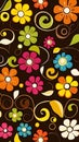 Vibrant Colorful Floral Pattern on Dark Background Good Resolution Stock Photo Royalty Free Stock Photo