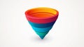 Vibrant Colorful Funnel Graphic Design for Data Visualization with natural lighting and artistic mood Royalty Free Stock Photo