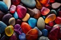Vibrant Colorful gemstones closeup. Generate Ai