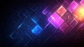 Vibrant colorful geometric patterns with glowing lights creating a dynamic abstract background Royalty Free Stock Photo