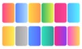 Vibrant colorful gradients swatches set Vector Royalty Free Stock Photo