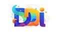A vibrant and colorful graphic design featuring the letters SDI in a modern abstract style Royalty Free Stock Photo