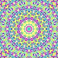Vibrant colorful hippie boho funky trippy Mandala Art, Pink, Yellow, Green, and Blue, na dPUrple