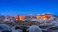 Vibrant colorful hot air balloons in Cappadocia, Turkey.