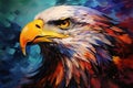 vibrant and colorful illustration portrait of eagle digital oil painting style Royalty Free Stock Photo