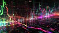 Vibrant Colorful Lines on Computer Screen Royalty Free Stock Photo