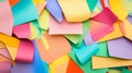 Vibrant colorful paper sheets creating a lively abstract background