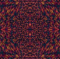 Vibrant colorful psychedelic trippy mandala, bright gradient outline, isolated black background. Royalty Free Stock Photo